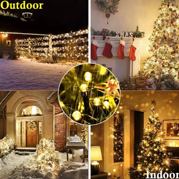 Outdoor Waterproof Solar LED String Lights 5M-20LEDs 7M-50LEDs 12mM-100LEDs 22M-200LEDs Christmas Fairy Light Holiday Lighting Tree Lights Wedding Party Christmas Tree Garden Indoor Outdoor Decoration