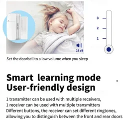 Outdoor Wireless Door Bell Chime Kit, 300M Remote Control Home Welcome My Melody Ring Doorbell