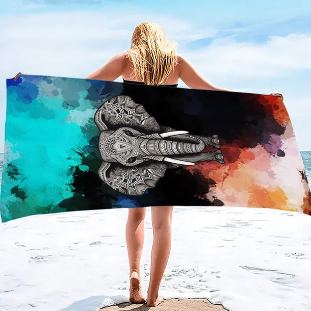 Oversized Beach Towel 100% Micro Fiber 35"x70", Large Swim Towel for Teens and Adults, Quick-Dry, Absorbent, Soft, Versatile for Travel, Bath and Pool Holiday Gift 160x80cm