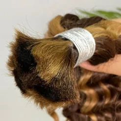 P4/27# Bulk Hair Human Hair Extension Deep Wave 1 Bundle Human Hair 12-28 Inch