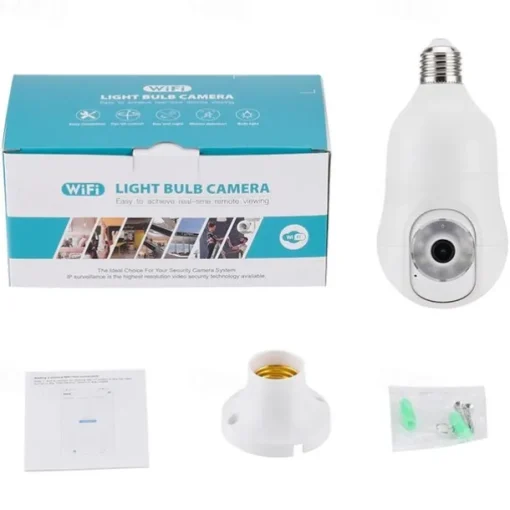 1080P HD Wireless WiFi Bulb Camera 2MP Light Socket IP Camera for Home Security Recording Indoor&Outdoor Two Way Audio PTZ Camera Baby Monitor with Night Vision Motion Tracking Auto Tracking