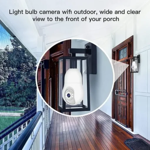 1080P HD Wireless WiFi Bulb Camera 2MP Light Socket IP Camera for Home Security Recording Indoor&Outdoor Two Way Audio PTZ Camera Baby Monitor with Night Vision Motion Tracking Auto Tracking