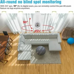 1080P HD Wireless WiFi Bulb Camera 2MP Light Socket IP Camera for Home Security Recording Indoor&Outdoor Two Way Audio PTZ Camera Baby Monitor with Night Vision Motion Tracking Auto Tracking