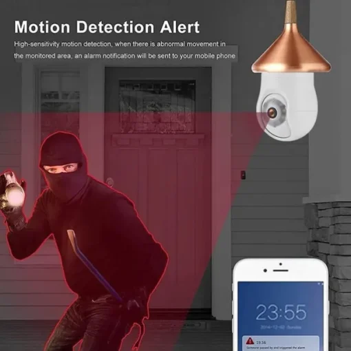 1080P HD Wireless WiFi Bulb Camera 2MP Light Socket IP Camera for Home Security Recording Indoor&Outdoor Two Way Audio PTZ Camera Baby Monitor with Night Vision Motion Tracking Auto Tracking
