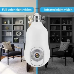 1080P HD Wireless WiFi Bulb Camera 2MP Light Socket IP Camera for Home Security Recording Indoor&Outdoor Two Way Audio PTZ Camera Baby Monitor with Night Vision Motion Tracking Auto Tracking