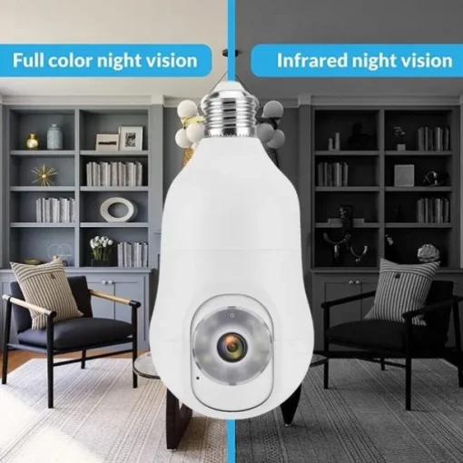 1080P HD Wireless WiFi Bulb Camera 2MP Light Socket IP Camera for Home Security Recording Indoor&Outdoor Two Way Audio PTZ Camera Baby Monitor with Night Vision Motion Tracking Auto Tracking