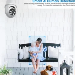 1080P Light Bulb Security Camera with Motion Detection and Alarm 2.4GHz WiFi Only Two-Way Talk Color Night Vision Human Detection for Indoor/Outdoor Home Security (with LED Bulb)
