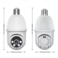1080P Light Bulb Security Camera with Motion Detection and Alarm 2.4GHz WiFi Only Two-Way Talk Color Night Vision Human Detection for Indoor/Outdoor Home Security (with LED Bulb)