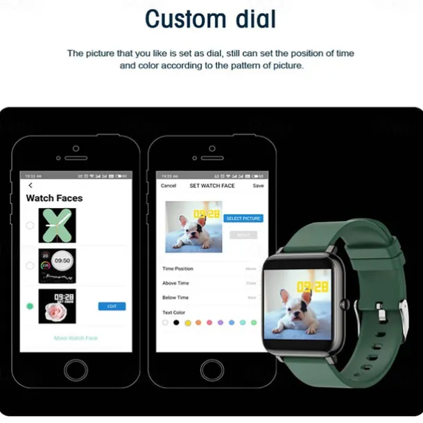 P22 Smart Watch 1.3 inch Smartwatch Fitness Running Watch Bluetooth Pedometer Fitness Tracker Activity Tracker Compatible with Android iOS Women Men Long Standby Camera Control Anti-lost IP 67 42.5mm