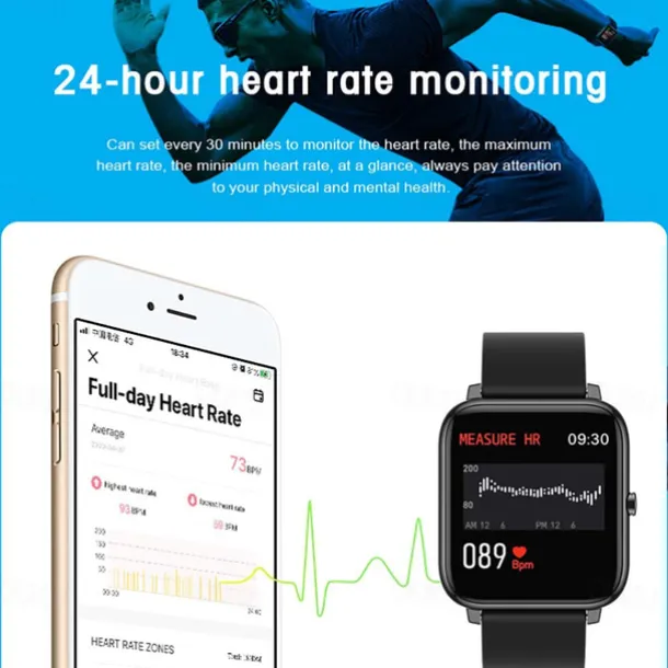 P22 Smart Watch 1.3 inch Smartwatch Fitness Running Watch Bluetooth Pedometer Fitness Tracker Activity Tracker Compatible with Android iOS Women Men Long Standby Camera Control Anti-lost IP 67 42.5mm