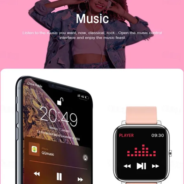 P22 Smart Watch 1.3 inch Smartwatch Fitness Running Watch Bluetooth Pedometer Fitness Tracker Activity Tracker Compatible with Android iOS Women Men Long Standby Camera Control Anti-lost IP 67 42.5mm