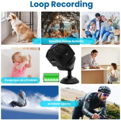 1080P Wireless Home Security Camera Smart WiFi Camera Built-in Battery Supports Night Vision Motion Detection for Home Office with Mounting Bracket