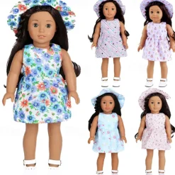 5Pack American Doll Clothes Dress Gift for 18 inch Doll Clothes and Accessories(WITHOUT DOLL)