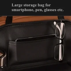 2Pack Car Seat Back Organizer PU Leather Car Seat Protector Travel Accessories Car Organizer Seat Protector Kick mats Back seat Protector and Cup Holder Travel Accessories