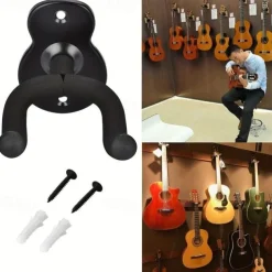 2Pack Guitar Hangers, Metal Wall Mounted Guitar Hook For Folk Music, Bass, Electric Guitar, Classical Guitar