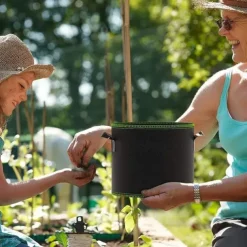 5-Pack Plant Grow Bags3/5/7/10Gallons Plant Fabric Pots Garden Container Heavy Duty Aeration Fabric Pots Thickened Nonwoven Fabric Grow Bags With Flap Handles For Veggies Flower Planter