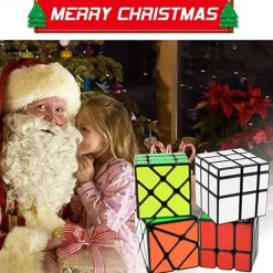 4-Pack QiYi Cube Set - Included 3x3 Fluctuation Angle Puzzle Cube - 2x3 Wheel Puzzle Cube - 3x3 Mirror Puzzle Cube 6 Color - 3x3 Square King Puzzle Cube