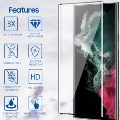 [2+2Pack] Screen Protector + Camera Lens Protector For Samsung Galaxy S25 Ultra S25 Ultra Plus S24 Ultra Plus S23 S22 S21 S20 Plus Ultra S10 Tempered Glass 9H Hardness Anti Bubbles Anti-Fingerprint