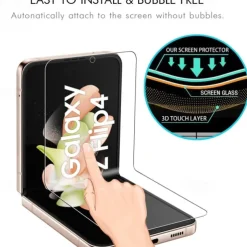 [2+2Pack] Screen Protector + Camera Lens Protector For Samsung Galaxy Z Flip 7 Z Flip 6 Z Flip 5 Z Flip 4 Z Flip 3 TPU Hydrogel 9H Hardness Self-healing Anti Bubbles Anti-Fingerprint High Definition