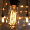 6-Pack 40W Edison Light Bulbs ST58 Filament Vintage Bulb Antique Style Incandescent Light Bulbs - AC220/110V E26/E27 Base -Clear Glass- Tear Drop Top Lamp for Chandeliers Wall Sconces Pendant Lighting