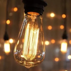 6-Pack 40W Edison Light Bulbs ST58 Filament Vintage Bulb Antique Style Incandescent Light Bulbs - AC220/110V E26/E27 Base -Clear Glass- Tear Drop Top Lamp for Chandeliers Wall Sconces Pendant Lighting