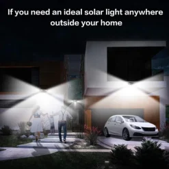 1/2PACK 4000W LED Rotatable Solar Wall Light Outdoor Waterproof Rotatable 270 Wide Angle PIR Human Body Motion Sensor with Bracket Suitable for Garden Path Lighting Street Light