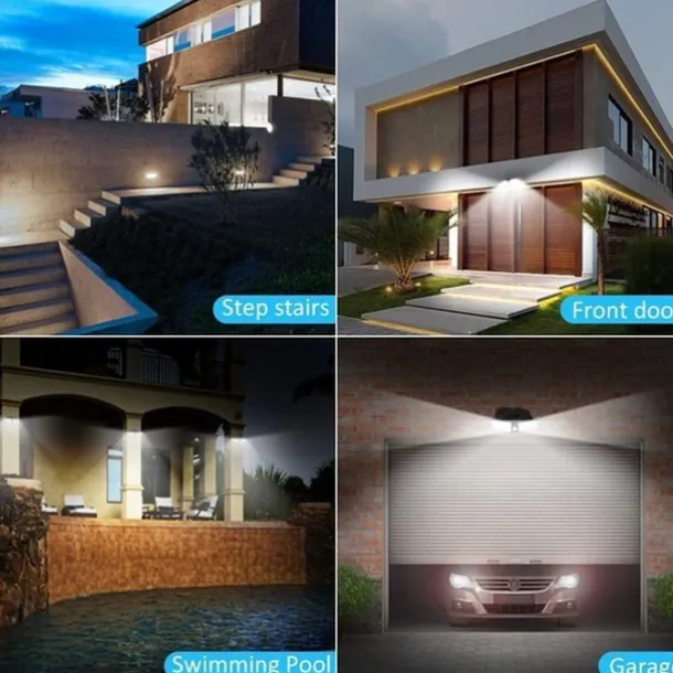 1/2PACK 4000W LED Rotatable Solar Wall Light Outdoor Waterproof Rotatable 270 Wide Angle PIR Human Body Motion Sensor with Bracket Suitable for Garden Path Lighting Street Light