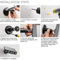 1/2PACK 4000W LED Rotatable Solar Wall Light Outdoor Waterproof Rotatable 270 Wide Angle PIR Human Body Motion Sensor with Bracket Suitable for Garden Path Lighting Street Light