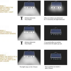 1/2PACK 4000W LED Rotatable Solar Wall Light Outdoor Waterproof Rotatable 270 Wide Angle PIR Human Body Motion Sensor with Bracket Suitable for Garden Path Lighting Street Light