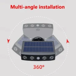 1/2PACK 4000W LED Rotatable Solar Wall Light Outdoor Waterproof Rotatable 270 Wide Angle PIR Human Body Motion Sensor with Bracket Suitable for Garden Path Lighting Street Light