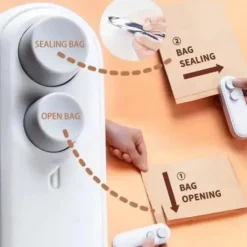 Package Sealer Bag Opener Portable Storage Bag Sealer Dual Functions Sealing Tool