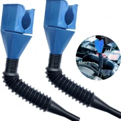 2Pack-Car Refueling Funnel Telescopic Hose Plastic Funnel Filter Transfer Tool Motorcycle Gasoline Engine Oil Filling Catheter Tools