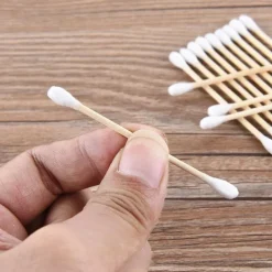 3Packs/300pcs Cotton Swab Double-End Wooden Swab Cotton Swab Cotton Swab Ear Tampon Baseball Makeup Removal Cotton Swab