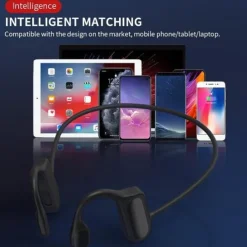 Painless Open Ear Wireless Bluetooth5.2 Headphones Waterproof Sport Earhook Earphone Stereo Hands-free Bluetooth Headset with Microphone for Running Riding Sport Headset