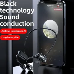 Painless Open Ear Wireless Bluetooth5.2 Headphones Waterproof Sport Earhook Earphone Stereo Hands-free Bluetooth Headset with Microphone for Running Riding Sport Headset