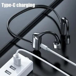 Painless Open Ear Wireless Bluetooth5.2 Headphones Waterproof Sport Earhook Earphone Stereo Hands-free Bluetooth Headset with Microphone for Running Riding Sport Headset