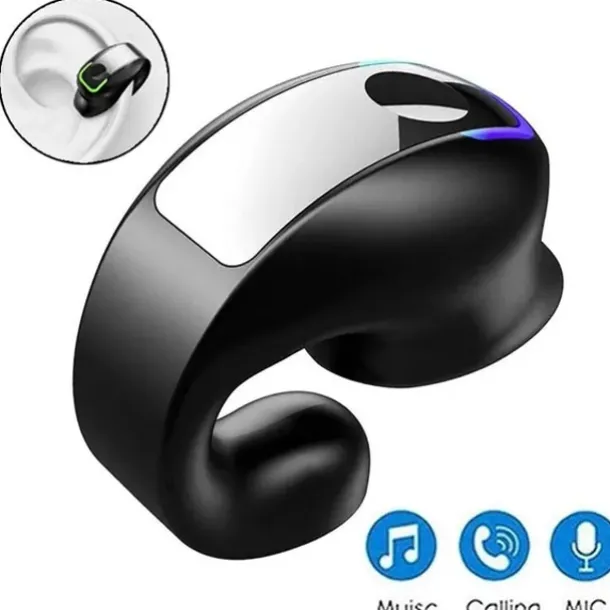 Painless Wear Ear-clip EarphonesTWS Bluetooth5.3 Single Ear Earphone with MicrophoneNoise Cancelling Touch Control Earphones