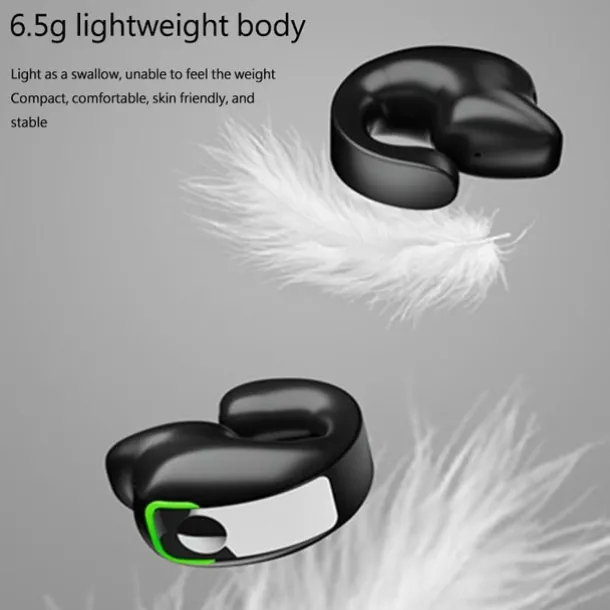 Painless Wear Ear-clip EarphonesTWS Bluetooth5.3 Single Ear Earphone with MicrophoneNoise Cancelling Touch Control Earphones