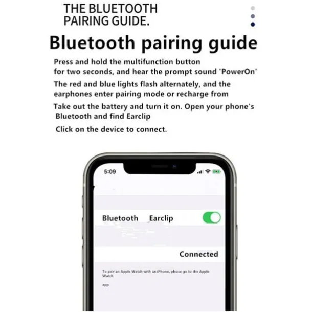 Painless Wear Ear-clip EarphonesTWS Bluetooth5.3 Single Ear Earphone with MicrophoneNoise Cancelling Touch Control Earphones