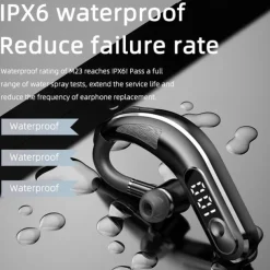 Painless Wear Earhook Bluetooth Earphone Handsfree Wireless Bluetooth Headset Stereo In-Ear Headphone with Mic for Business Driver Trucker Hand-free Calling