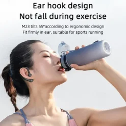 Painless Wear Earhook Bluetooth Earphone Handsfree Wireless Bluetooth Headset Stereo In-Ear Headphone with Mic for Business Driver Trucker Hand-free Calling