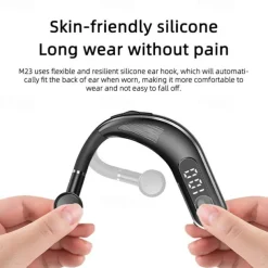 Painless Wear Earhook Bluetooth Earphone Handsfree Wireless Bluetooth Headset Stereo In-Ear Headphone with Mic for Business Driver Trucker Hand-free Calling