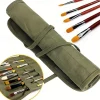 Paint Brush Holder 22 Slots/30 Slots Paint Brush Storage Acrylic Oil Watercolor Gouache Paint Brush Roll Canvas Bag Oil Paint Brush Brush Pen Bag Water Chalk Storage Bag For Artists