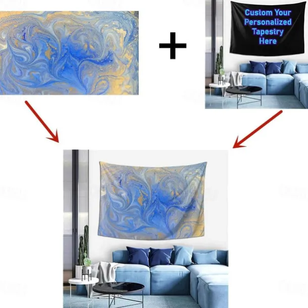 Painting Lotus Flower Hanging Tapestry Wall Art Large Tapestry Mural Decor Photograph Backdrop Blanket Curtain Home Bedroom Living Room Decoration