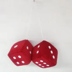 1Pair Car Pendant Interior Hanging Rearview Mirrors Short Plush Fuzzy Dice 2.75inc Plush Car Decorative Hanging Mirror Fuzzy Dice Lucky Hanging Accessories