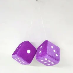 1Pair Car Pendant Interior Hanging Rearview Mirrors Short Plush Fuzzy Dice 2.75inc Plush Car Decorative Hanging Mirror Fuzzy Dice Lucky Hanging Accessories