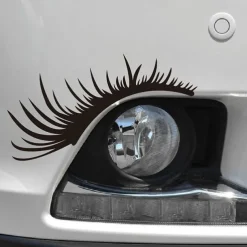 1Pair 3D Charming Eyelashes car Sticker Fake Eye Lash Car Headlight Funny Decals Door Window Vinyl Waterproof Product 25x11CM