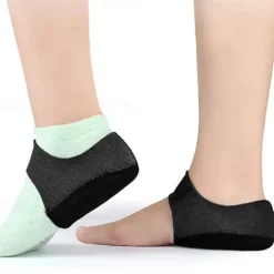 1pair Heel Brace With Hook And Loop Fastener Breathable Heel Cushions Heel Cups With Gel Pads For Women Men