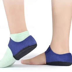 1pair Heel Brace With Hook And Loop Fastener Breathable Heel Cushions Heel Cups With Gel Pads For Women Men