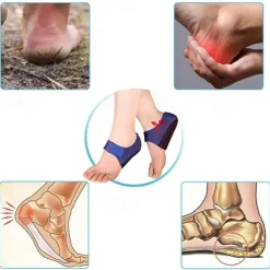 1pair Heel Brace With Hook And Loop Fastener Breathable Heel Cushions Heel Cups With Gel Pads For Women Men